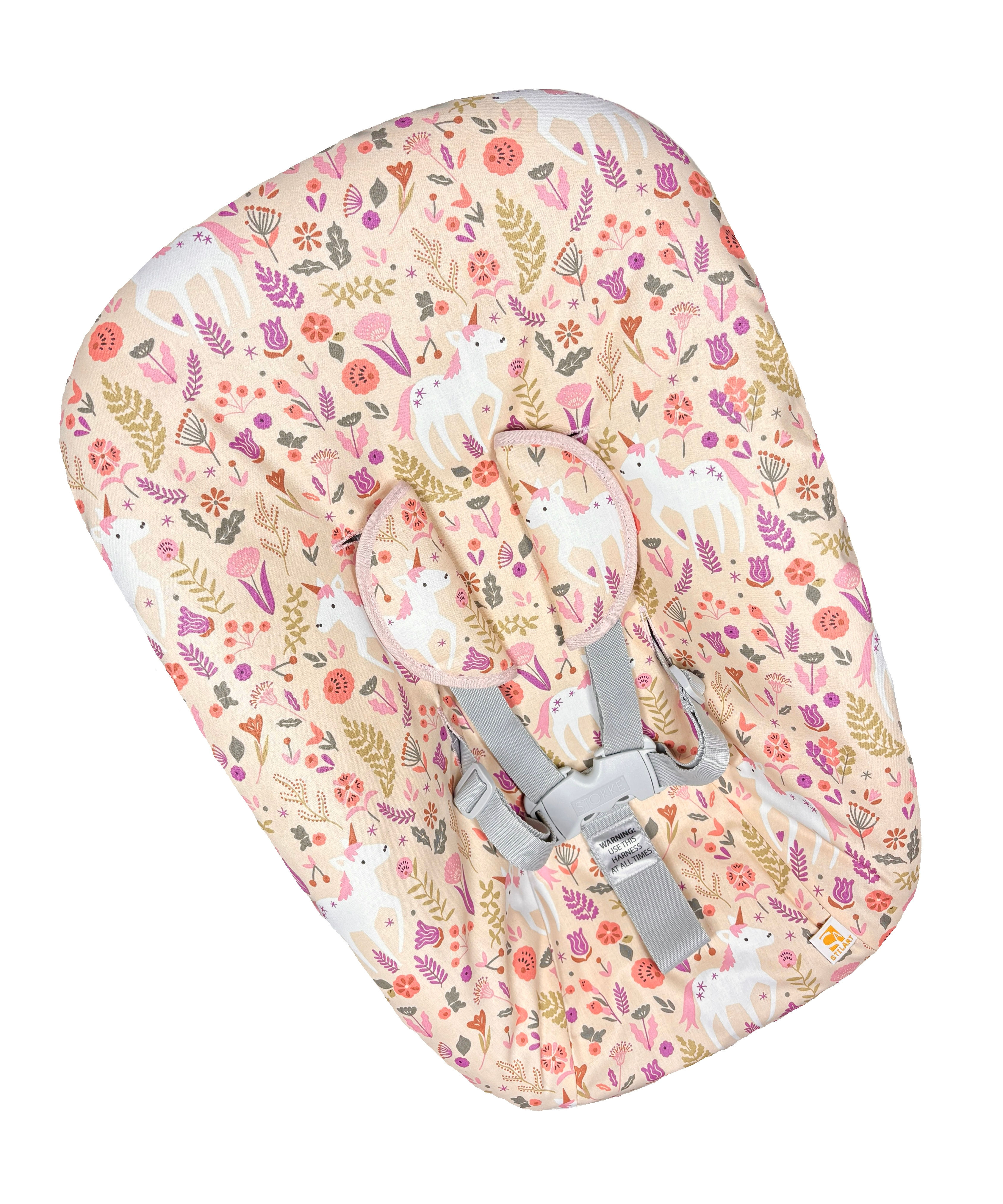 Bezug für Stokke Tripp Trapp Newborn Einhorn rosa / peach