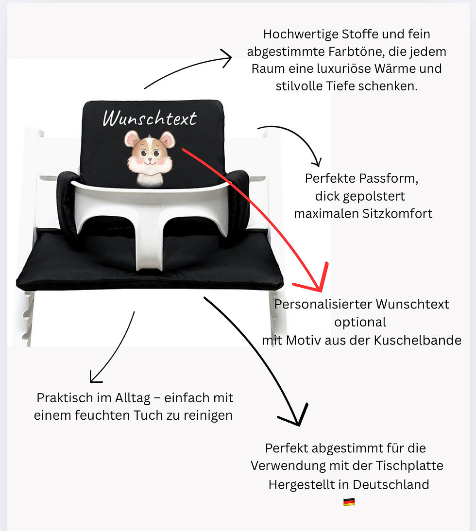 Personalisiertes 2tlg Kissen Set für Stokke Tripp Trapp mit Namen und Motiv