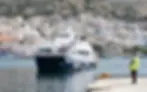 Fast catamaran arriving at Bodrum harbor