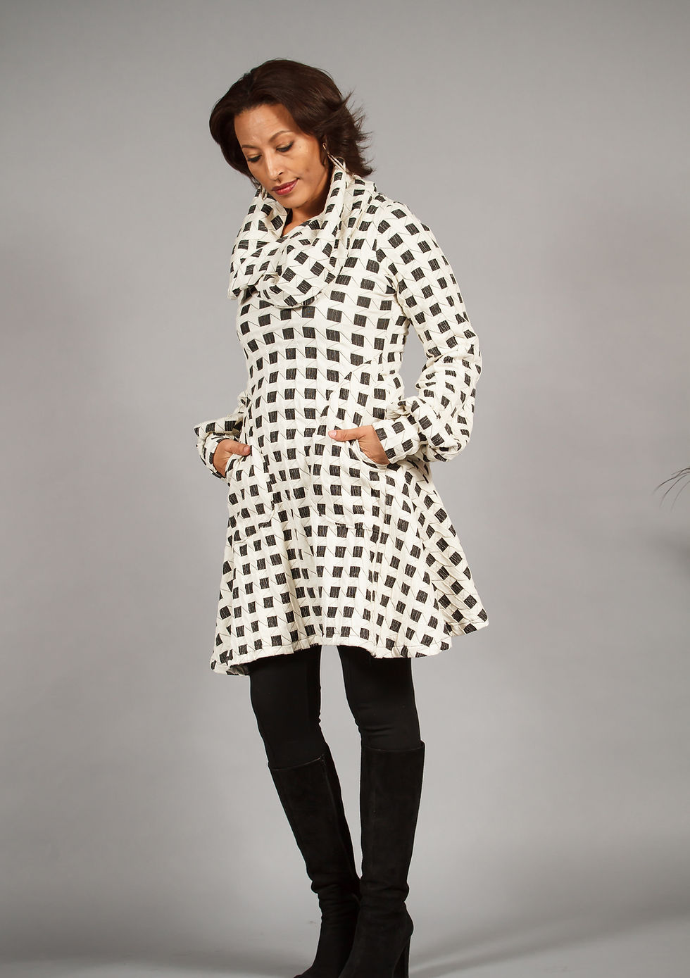 Thumbnail: Poncho Dress in Checkers