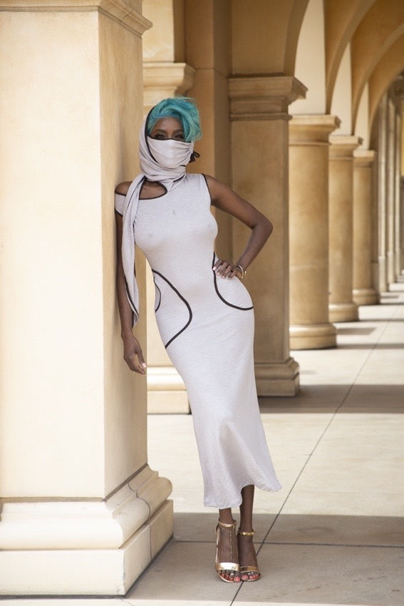 Thumbnail: Off the Shoulder Mask Dress