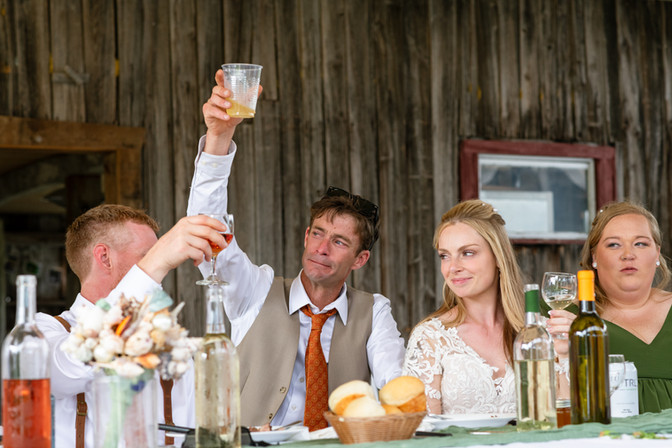 The newlyweds speak to their guests