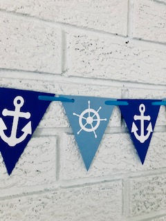 Thumbnail: Nautical Anchor & Lifesaver Banner – 12-Pennant Coastal Party Garland ⚓🛟