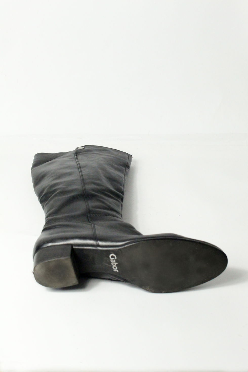 Thumbnail: BLACK LEATHER ANKLE BOOTS Size 39
