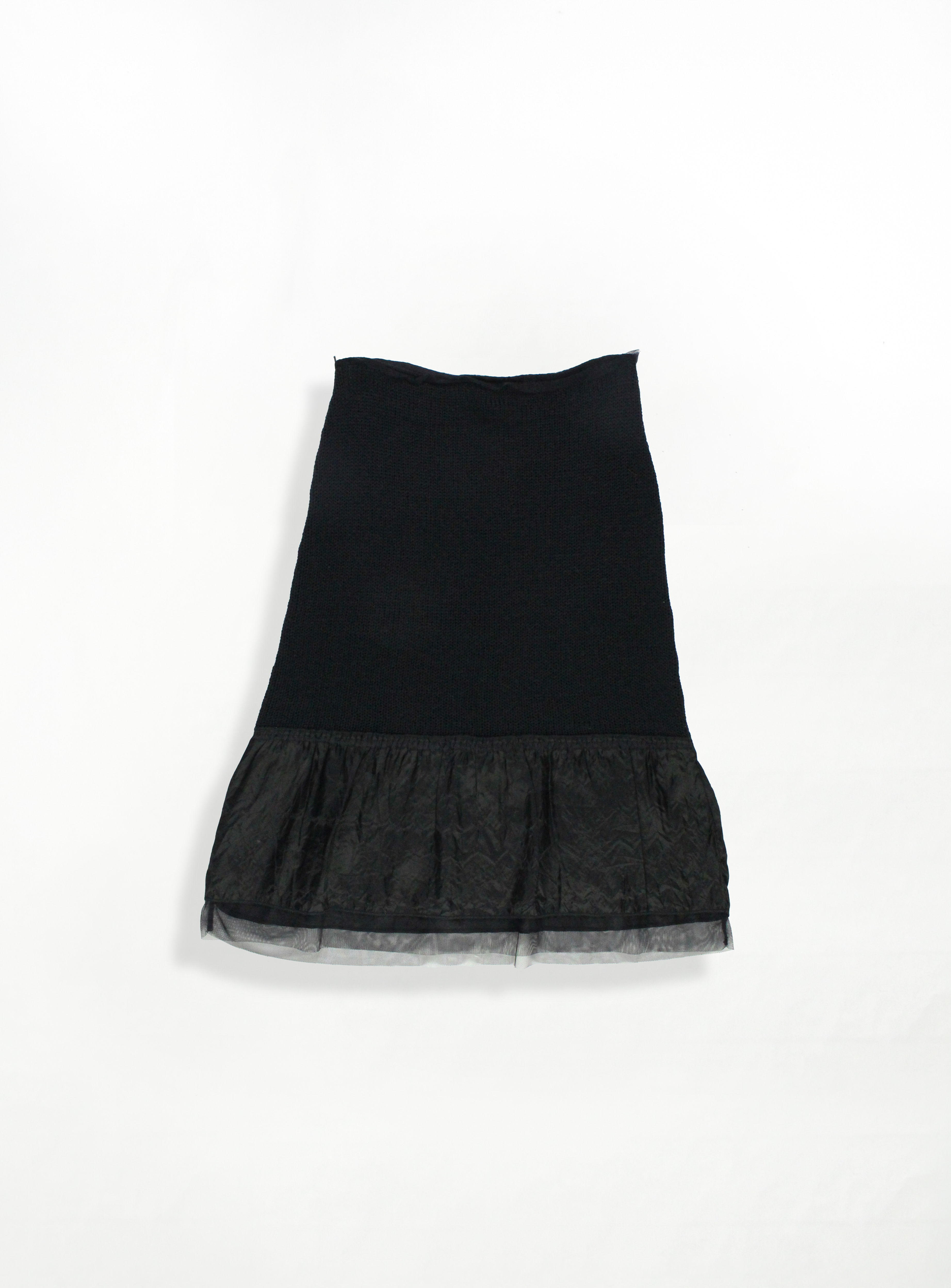 BLACK KNITTED MIDI SKIRT Size S