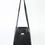 Thumbnail: BLACK LEATHER TRAPEZE SHAPE ARM BAG WITH METALL CLAM