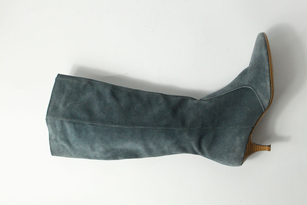 Thumbnail: BLUE SUEDE KITTEN PUMPS BOOTS Size 37