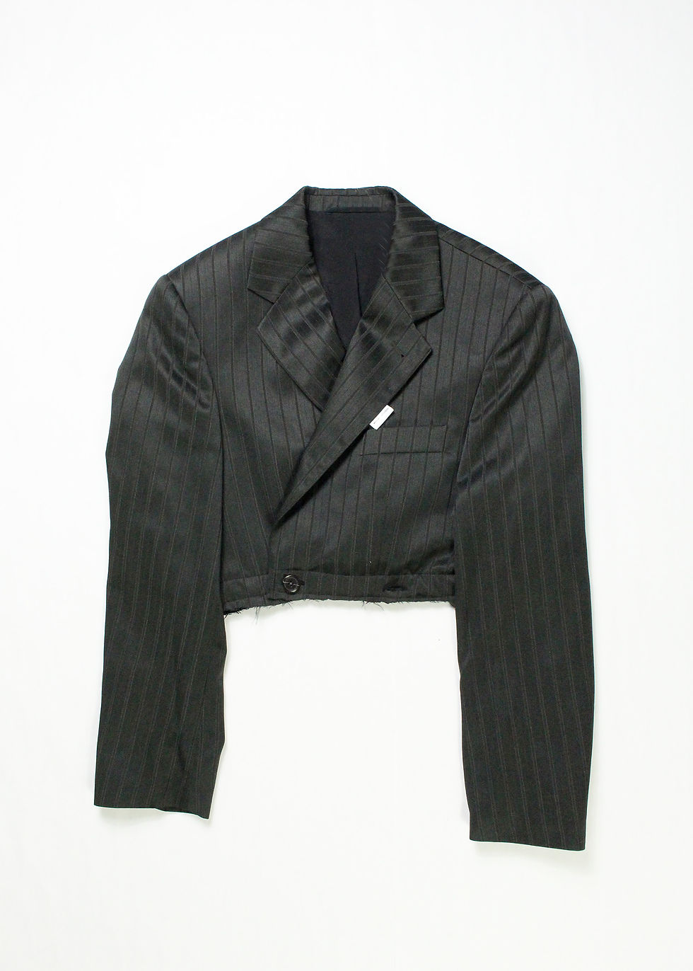 Thumbnail: BLACK STRIPPED TWO PIECE SUIT (JACKET & SKIRT) MULTI-FIT