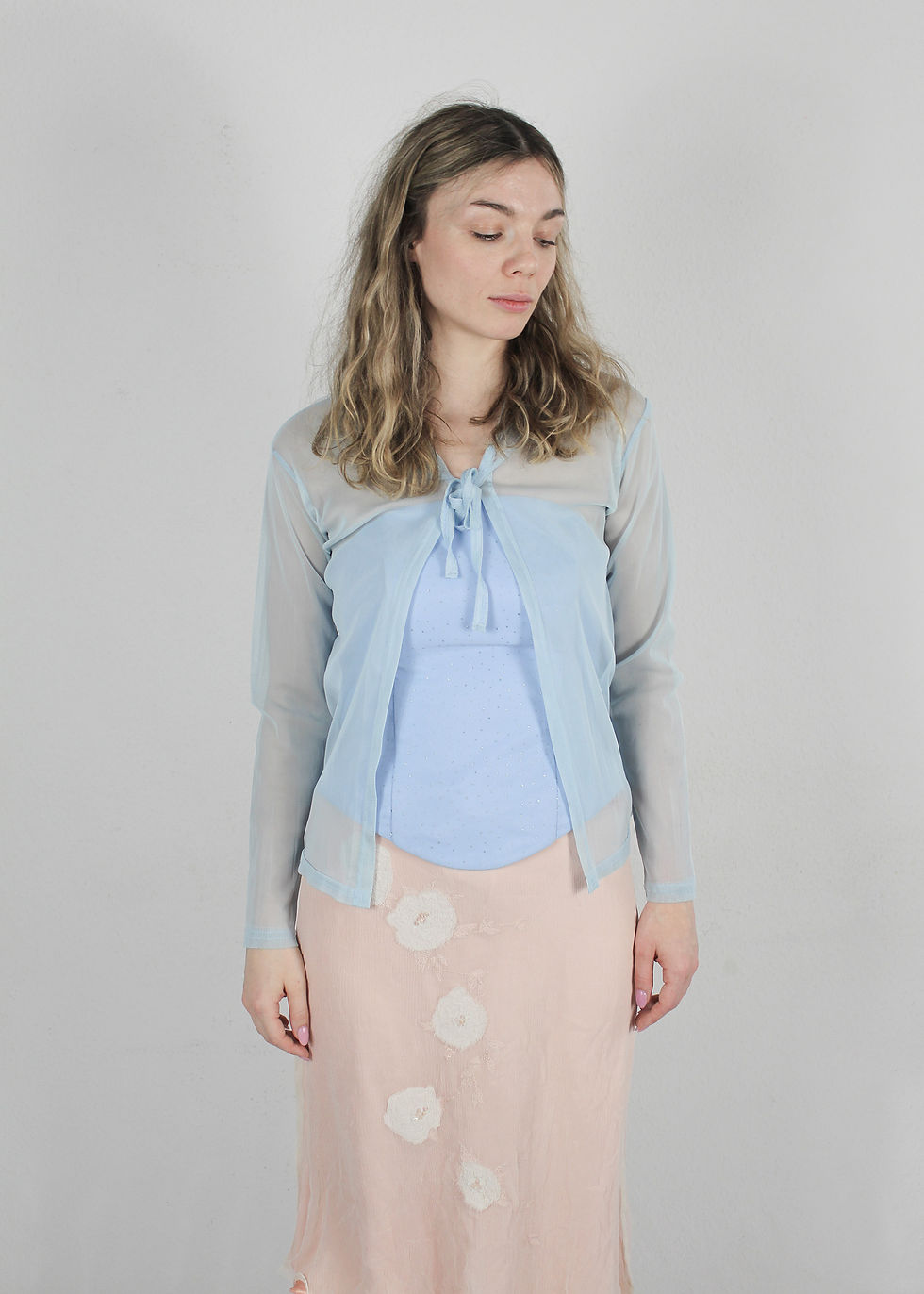 Thumbnail: MESH BABY BLUE SWEATER Size S