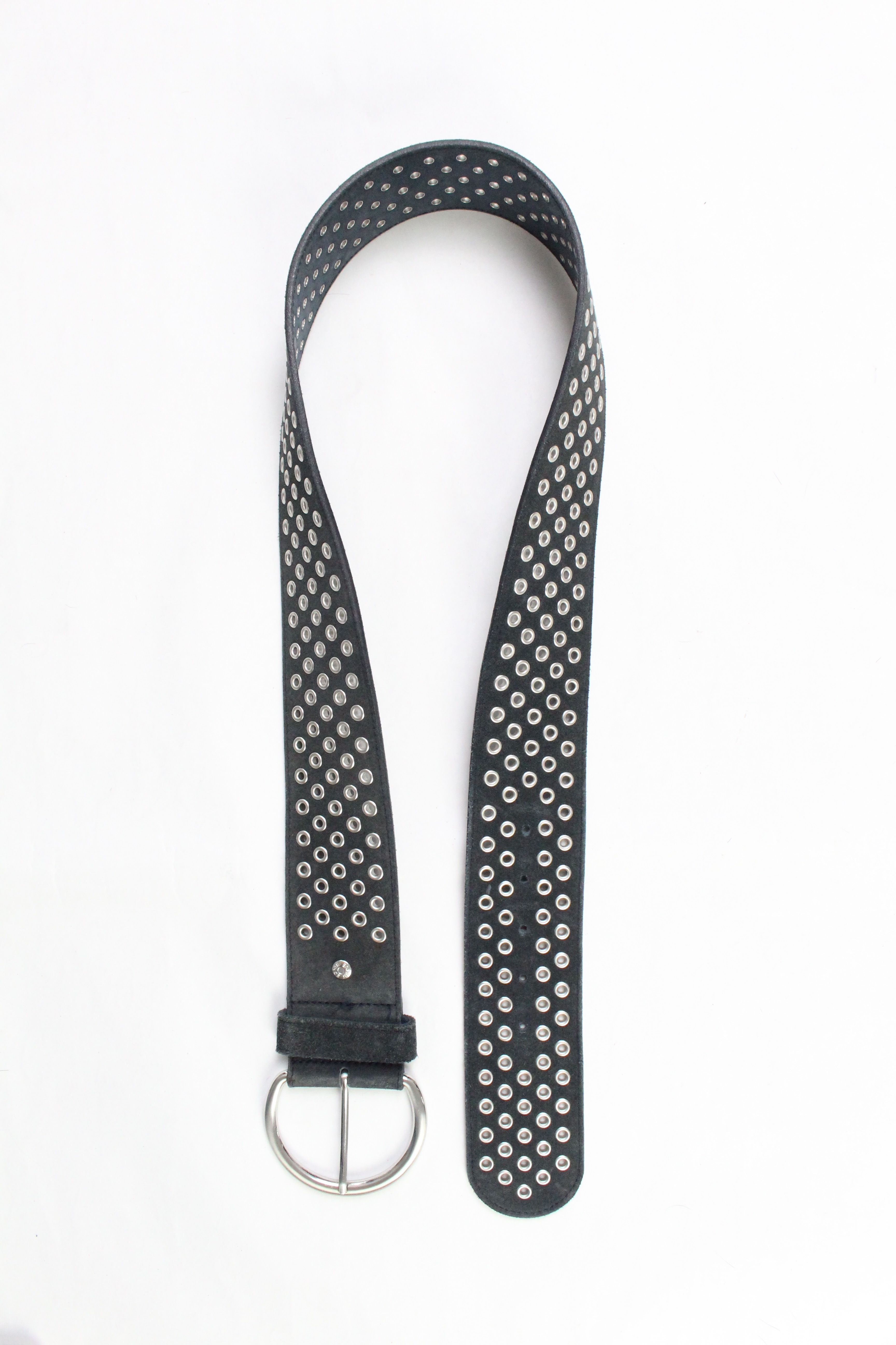 DARK BLUE WIDE LEATHER BELT