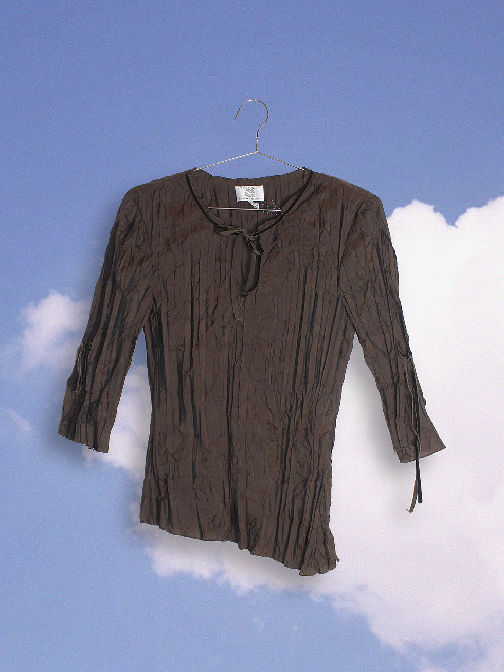 Thumbnail: BROWN WRINKLED TOP Size S