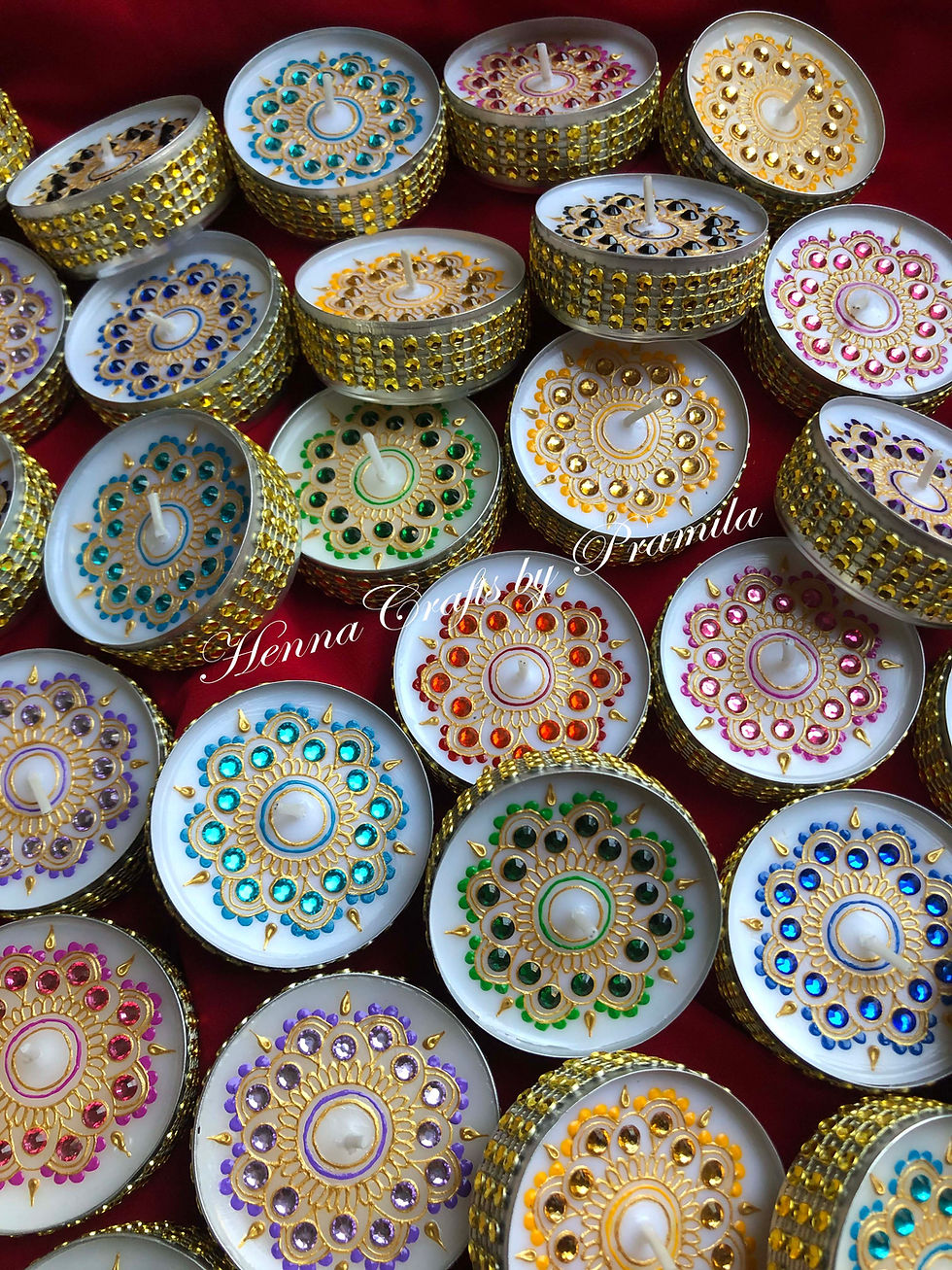 Thumbnail: Henna By Pramila | Handpainted Candles | Diwali Candles | Eid Candles | Christmas Candles | Party Favors Candles | Candles in Canada | Candles in USA | Henna  | Ramadan Mubarak Candles | Eid Mubarak Candles