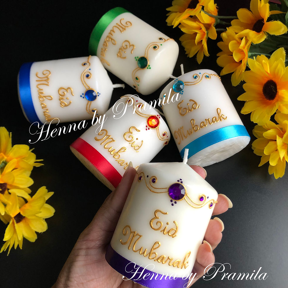 Henna By Pramila | Handpainted Candles | Diwali Candles | Eid Candles | Christmas Candles | Party Favors Candles | Candles in Canada | Candles in USA | Henna Candles