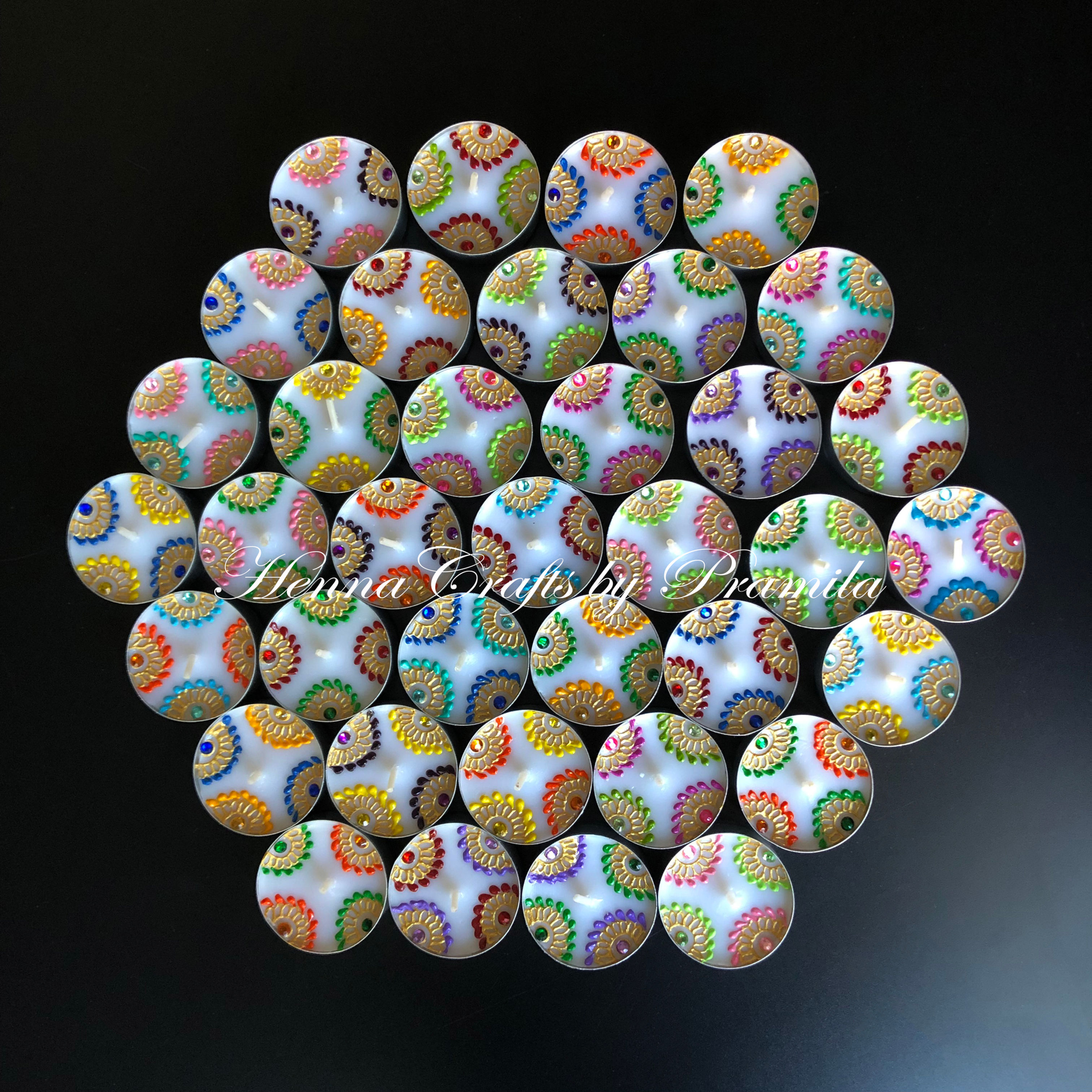 Henna By Pramila | Handpainted Candles | Diwali Candles | Eid Candles | Christmas Candles | Party Favors Candles | Candles in Canada | Candles in USA | Henna Candles