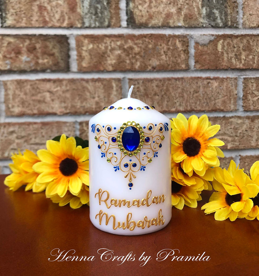 Thumbnail: Henna By Pramila | Handpainted Candles | Diwali Candles | Eid Candles | Christmas Candles | Party Favors Candles | Candles in Canada | Candles in USA | Henna  | Ramadan Mubarak Candles | Eid Mubarak Candles 