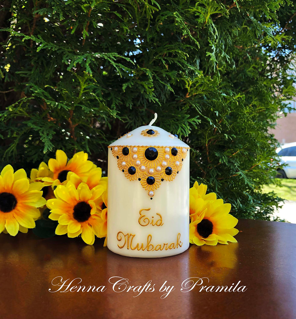 Henna By Pramila | Handpainted Candles | Diwali Candles | Eid Candles | Christmas Candles | Party Favors Candles | Candles in Canada | Candles in USA | Henna  | Ramadan Mubarak Candles | Eid Mubarak Candles