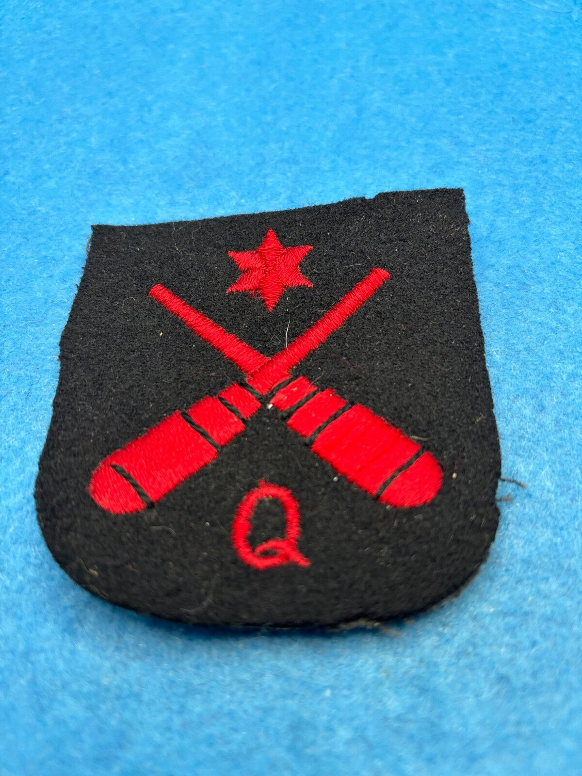 RCN WW2 Trade Badges Quarters Rating Red on blue