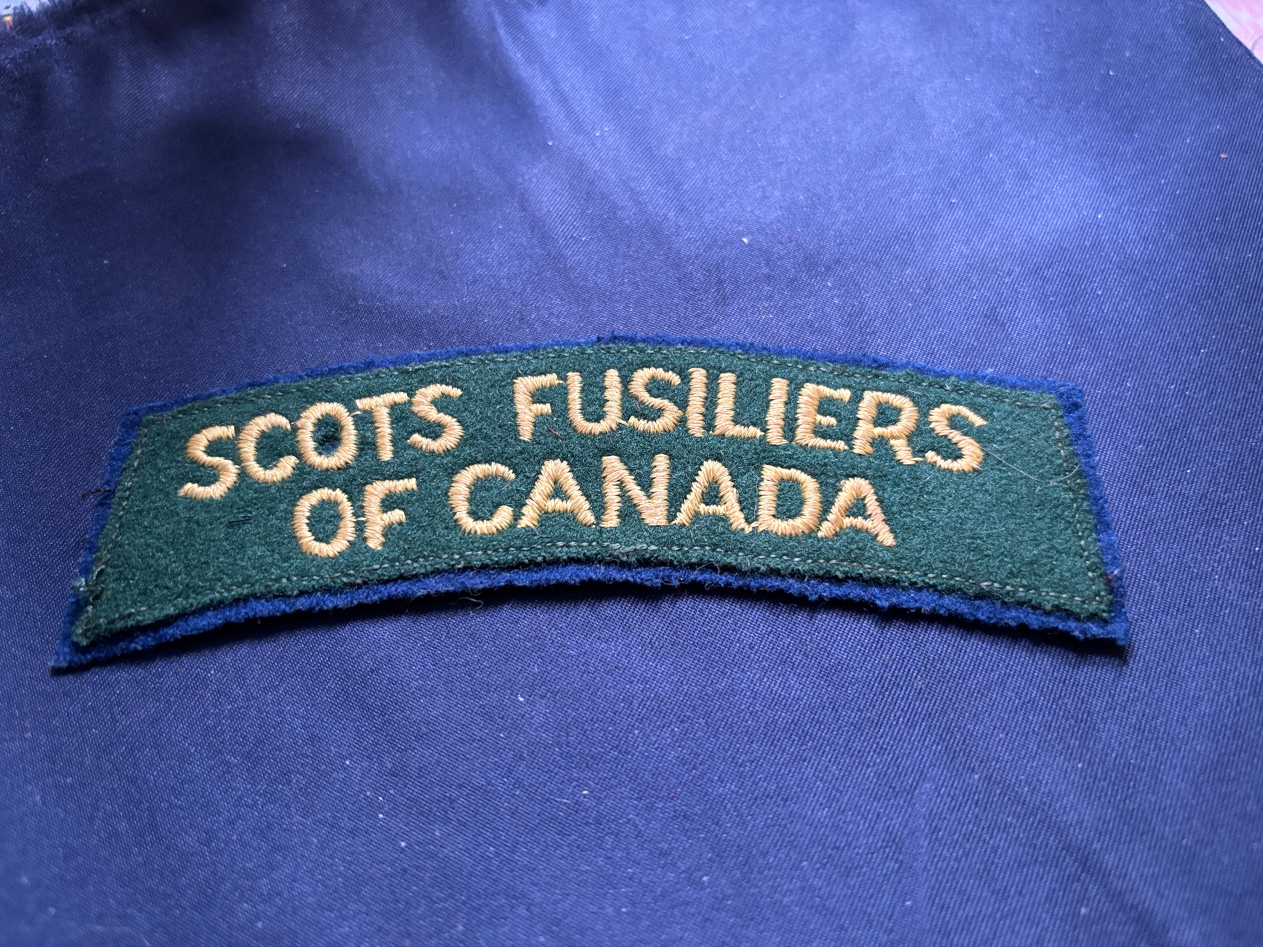 Canadian Army 1920-53 Shoulder Flash Scots Fusiliers of Canada