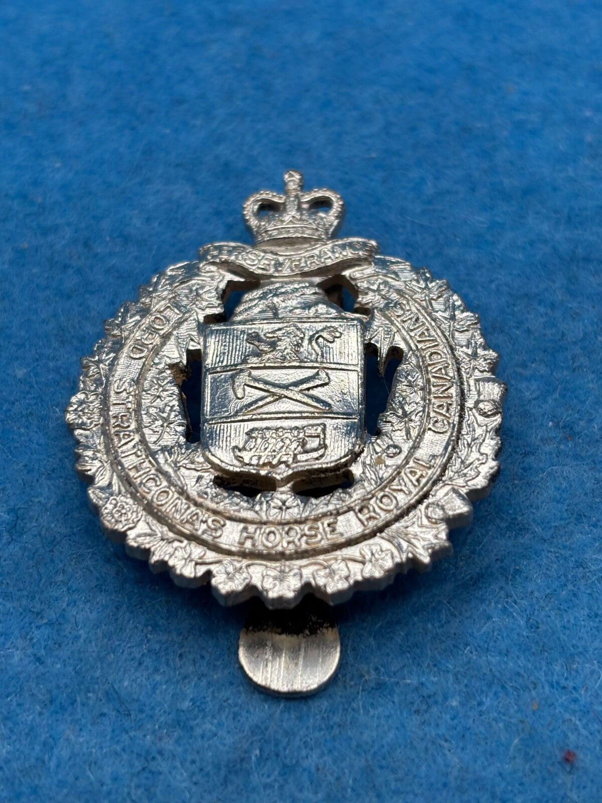 CanadianArmy Post 1980 Cap badge Lord Stathcona's Horse Officer silver plate