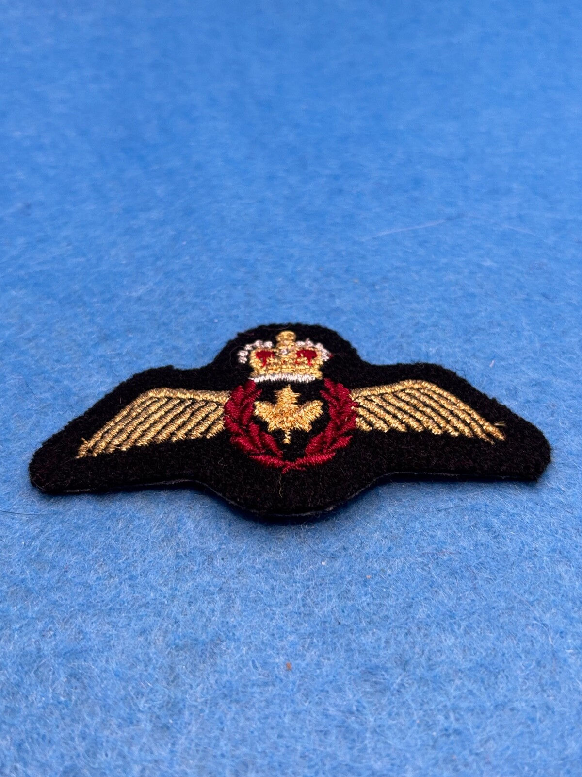 RCAF Wings gold mylar thread mess dress blue backing Pilot