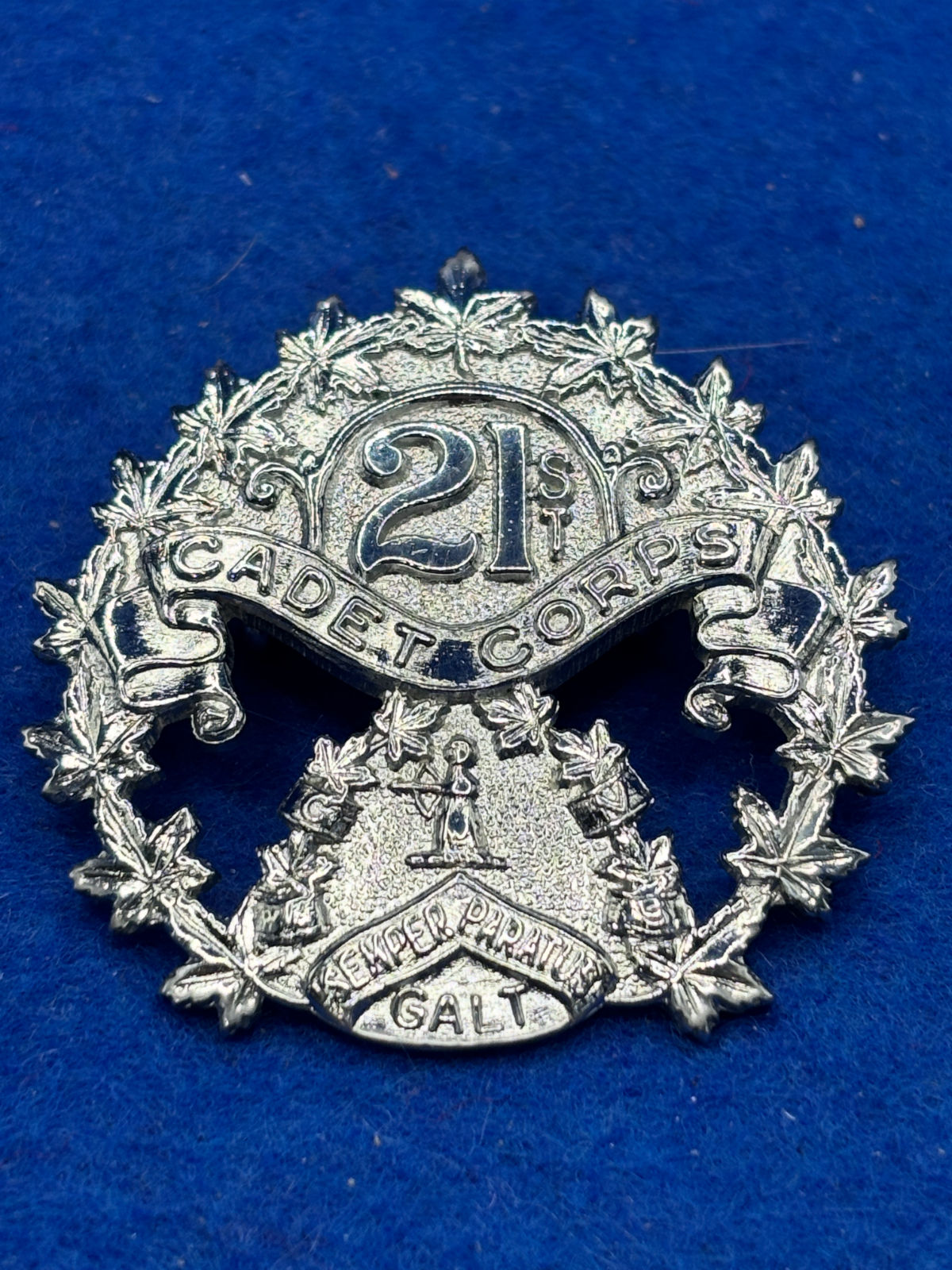 Canadian Army Cadets 1900-53 cap badge 21st Cadet Corp Galt Birks