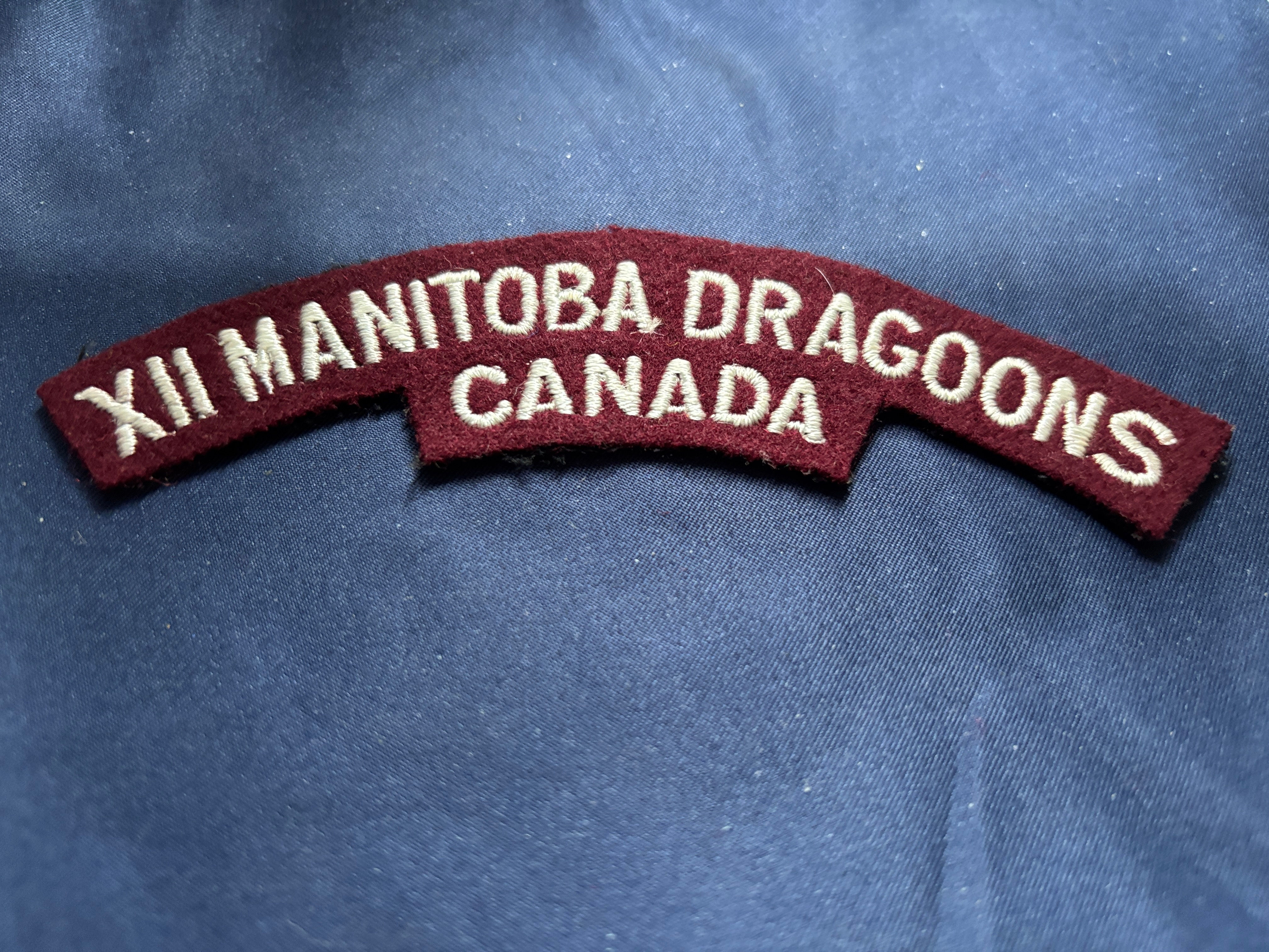 Canadian Army 1920-53 Shoulder Flash 12th Manitoba Dragoons