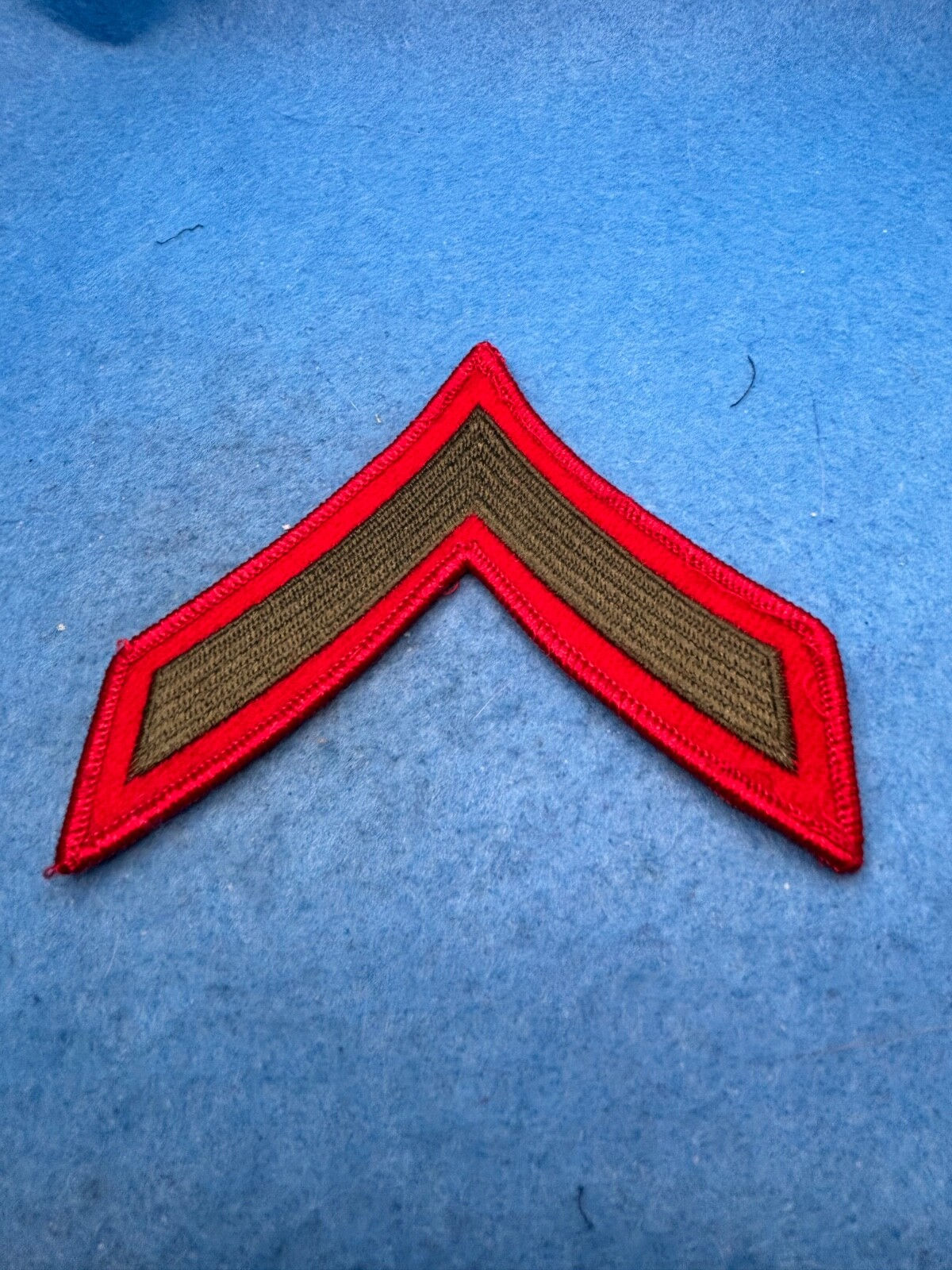 USMC Rank Insignia PFC green on red