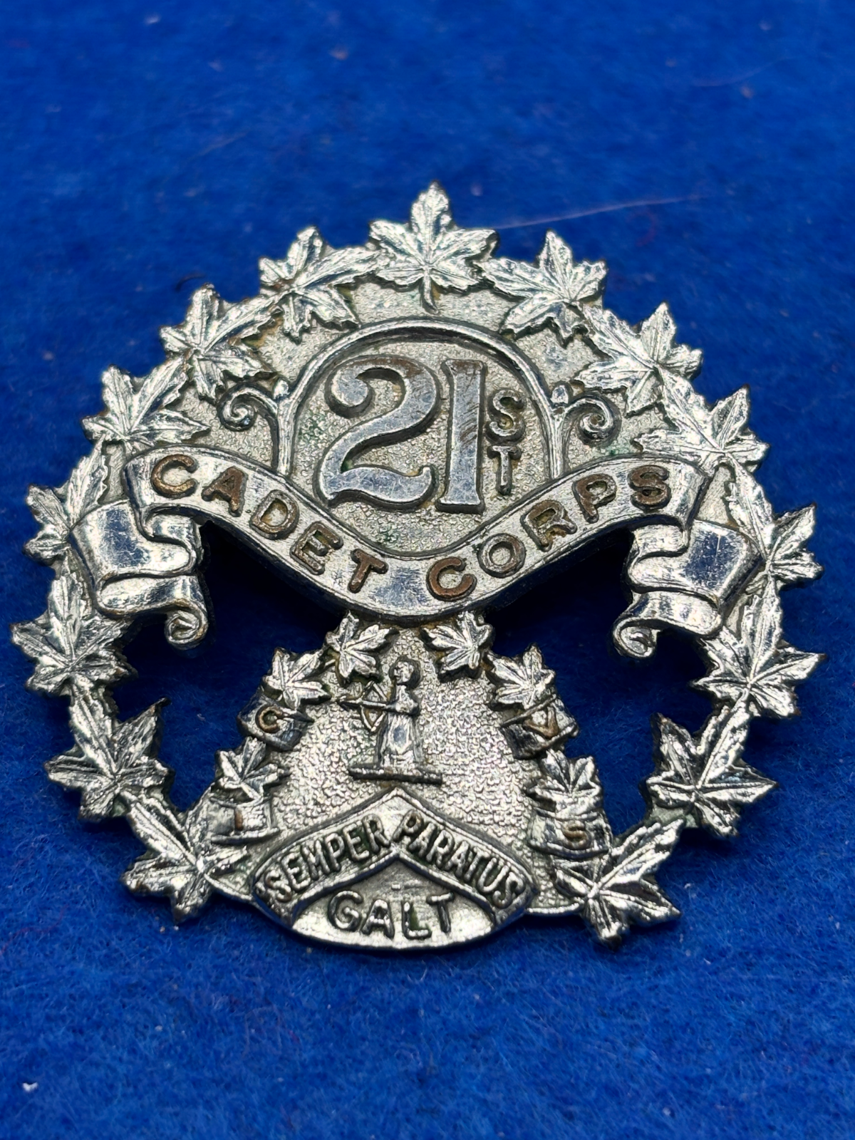 Canadian Army Cadets 1900-53 cap badge 21st Cadet Corp Galt Birks/Ellis