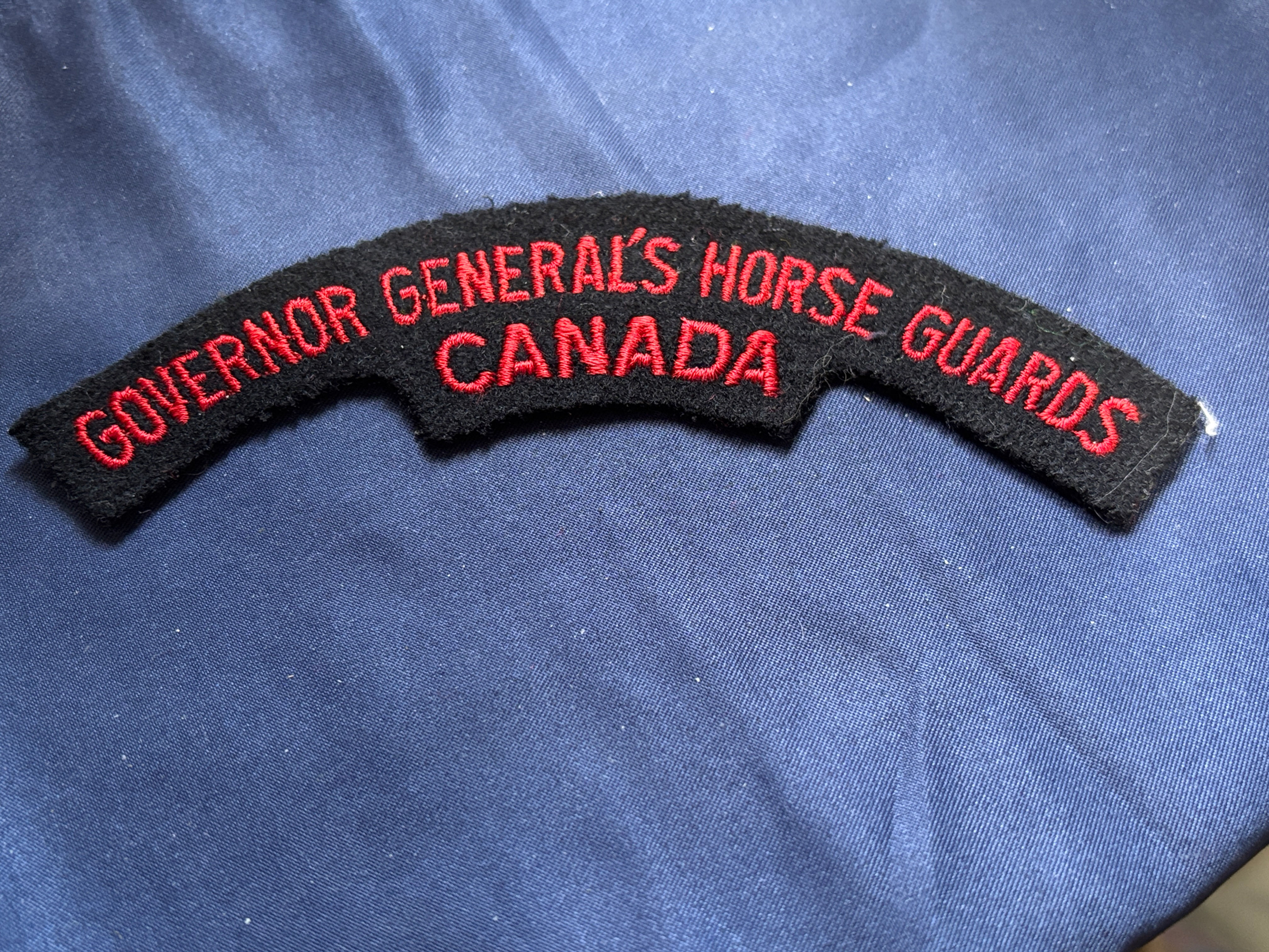 Canadian Army 1920-53 Shoulder Flash Governor Generals Horse Guards