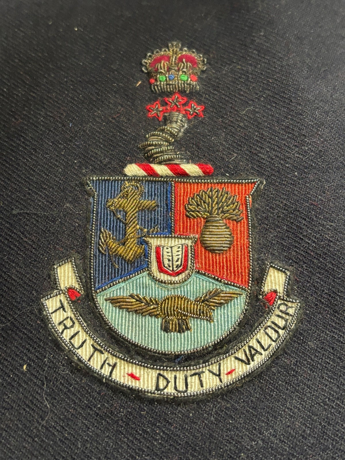 Canadian Army 1953-68 Bullion Wire blazer crest Royal Military College