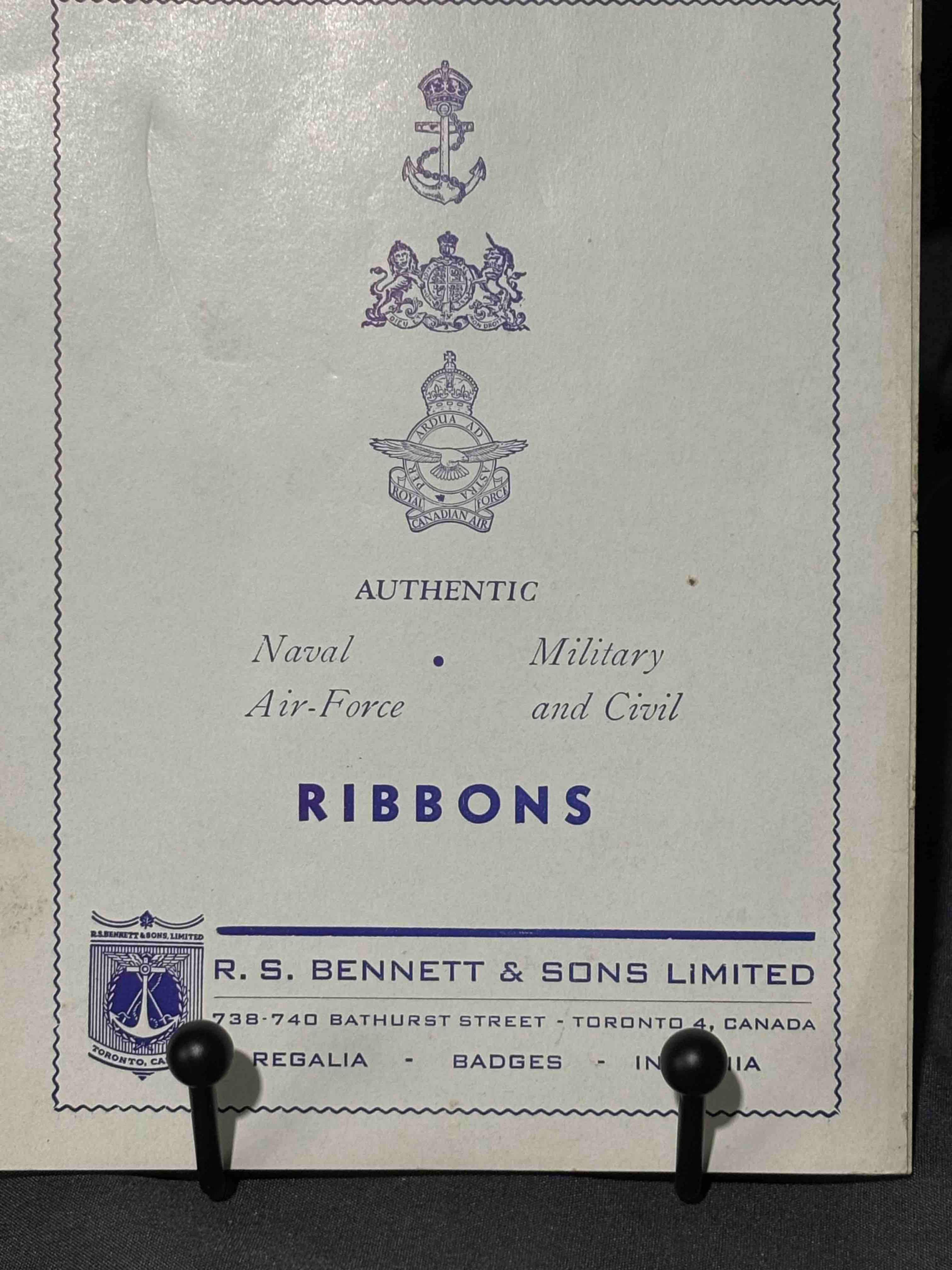 Sample kit of Medal Ribbons from R.S. Bennett & Sons Limited