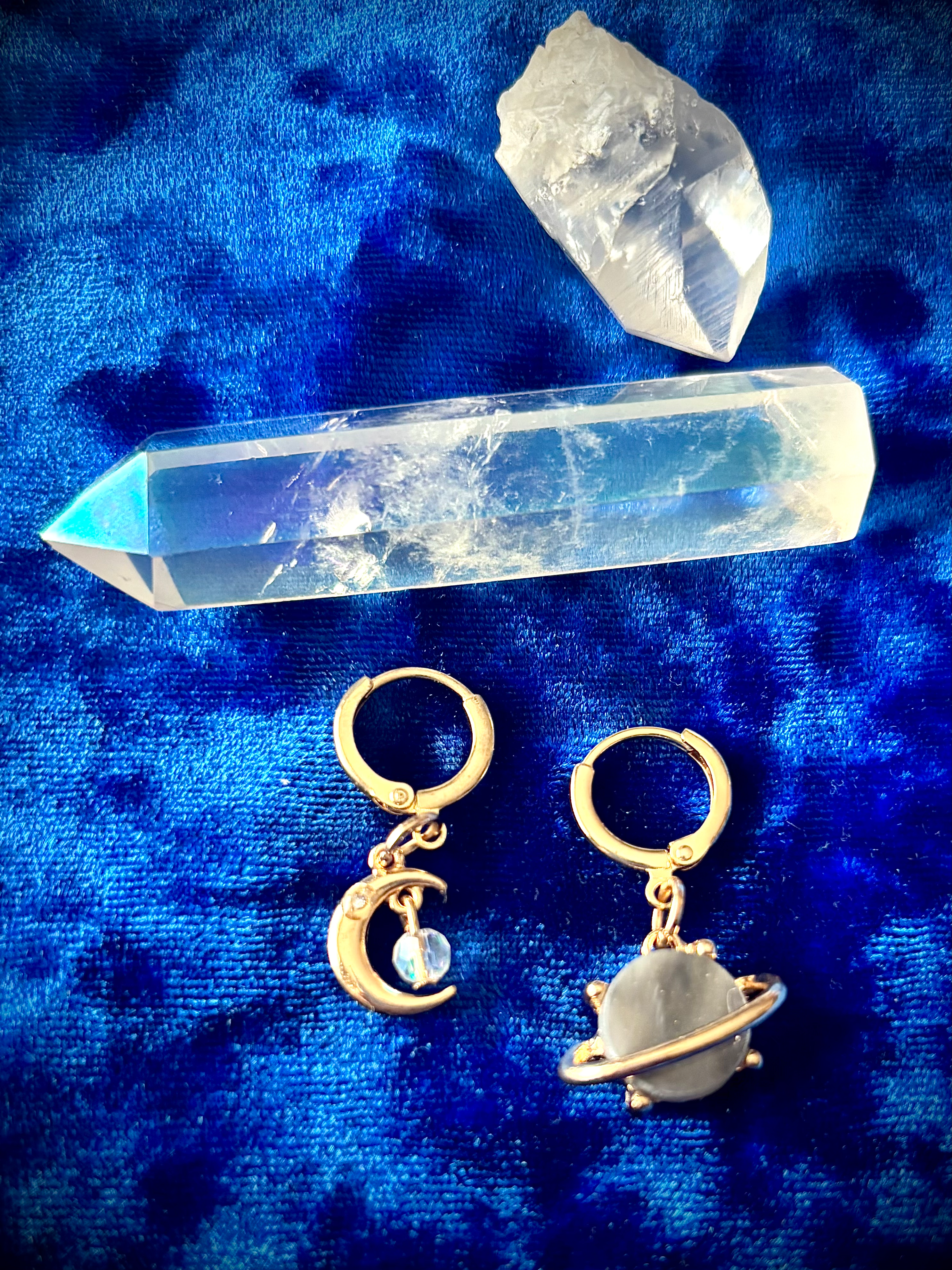 Saturn and the Moon earrings