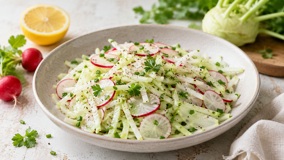 Kohlrabi-Salat mit Radieschen