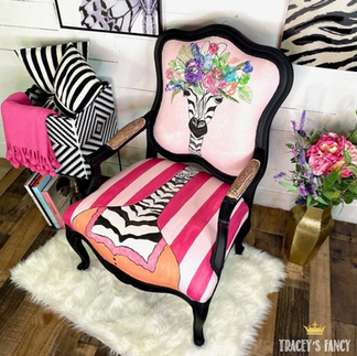 Painted Zebra Chair by Traceys Fancy