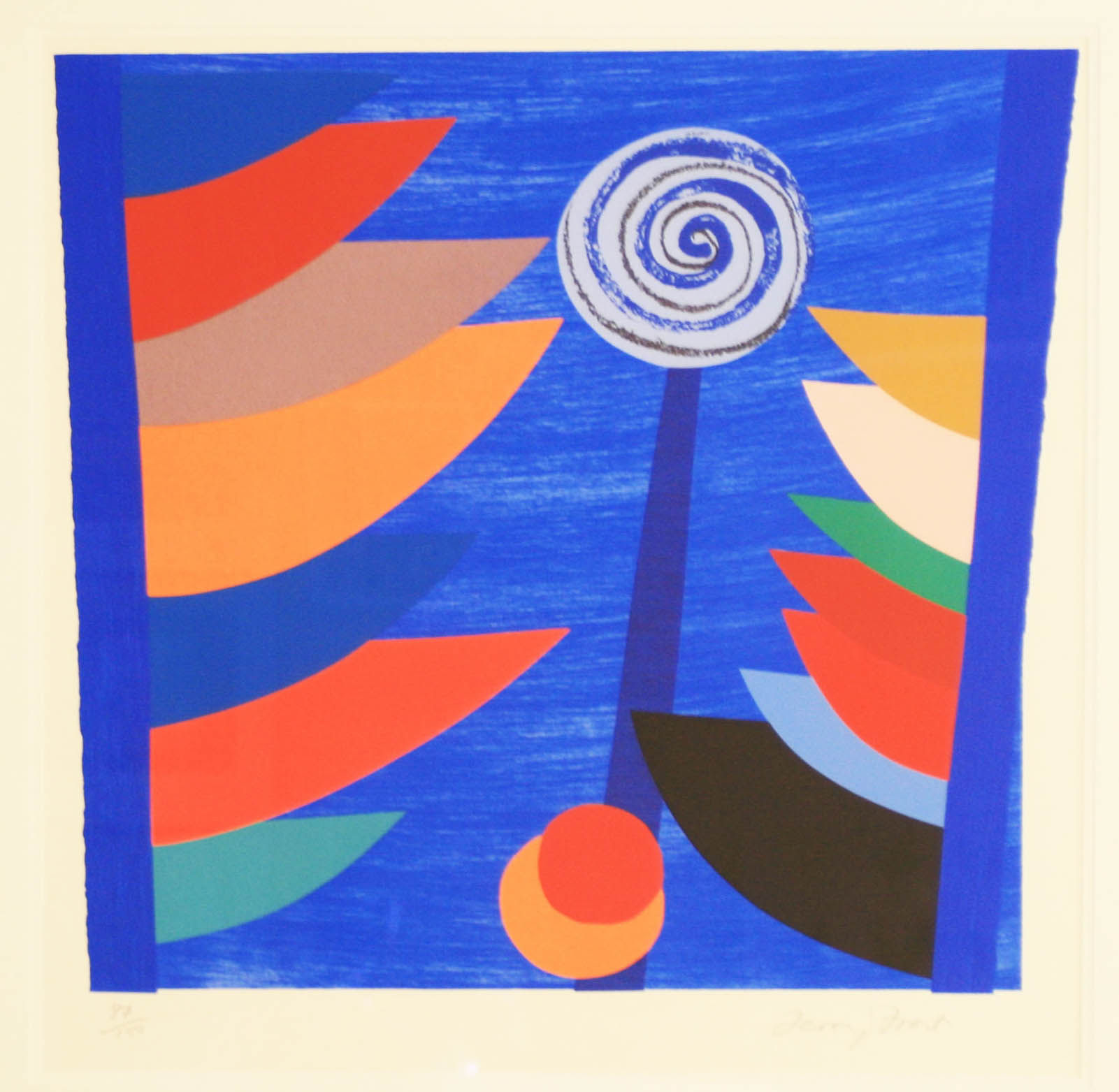 The 1997 Terry Frost screenprint Orange and Blue Q Newlyn now available from modernbritishprints.com