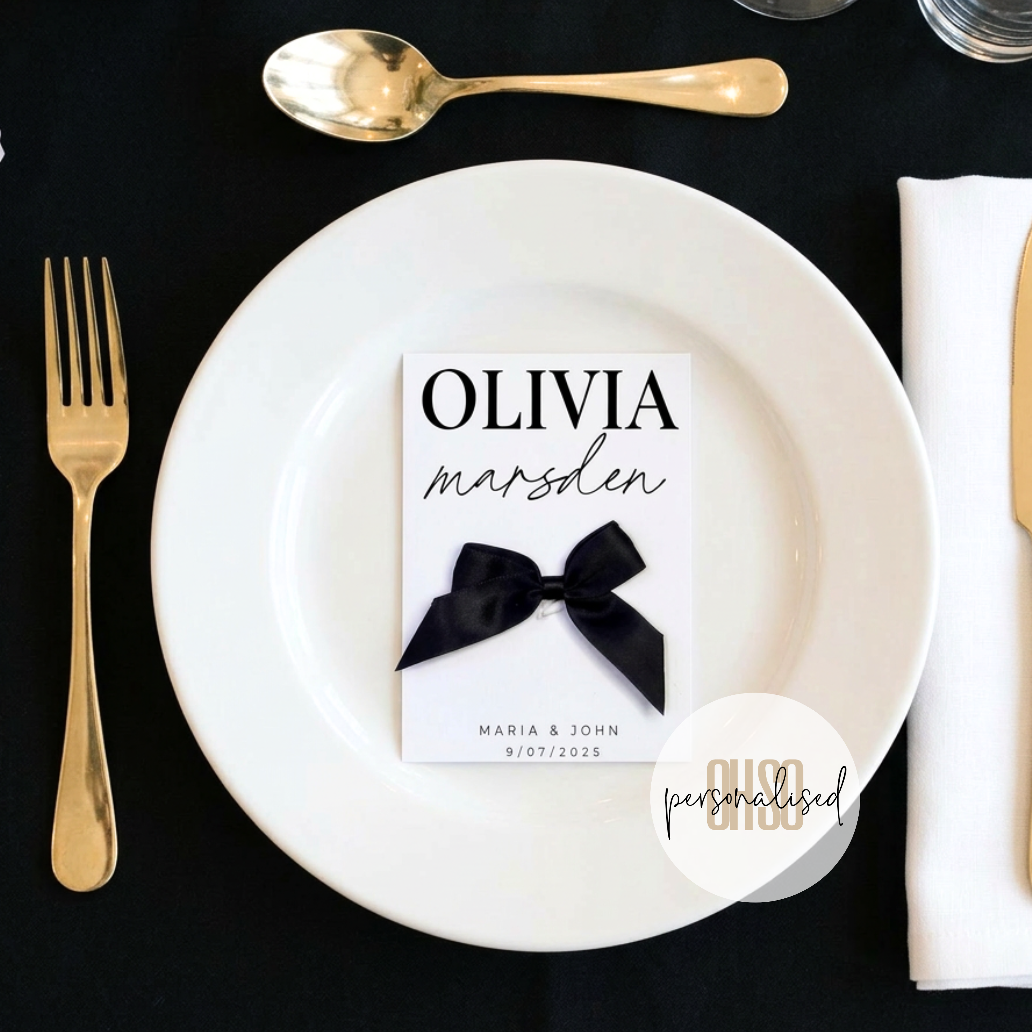 Flatlay Table Place Cards