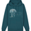 Thumbnail: Organic cotton adult hoodie with Surfboard & Palm Tree tropical summer graphic coloured by a photo of nature