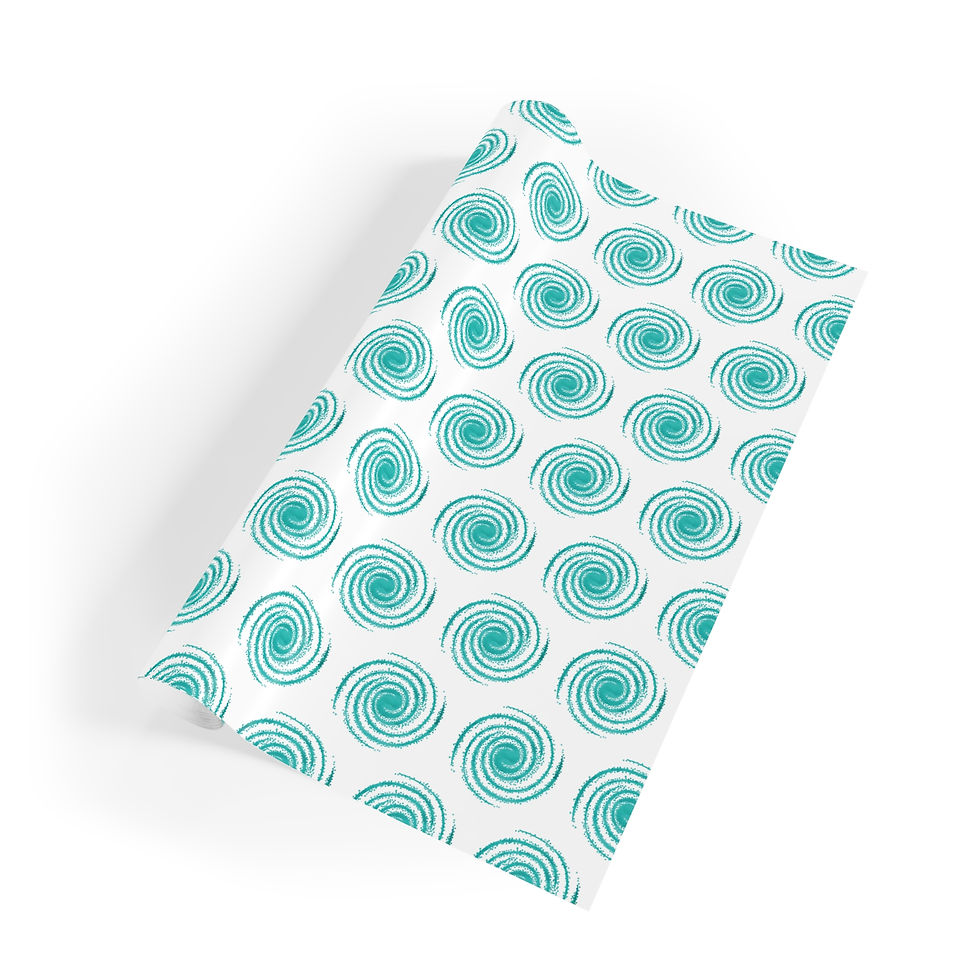 sustainably sourced wrapping paper with galaxy spiral space graphic coloured by a real photo of nature