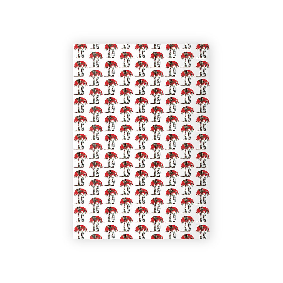Thumbnail: sustainably-sourced premium gift wrapping paper with summer surfboard graphics coloured by photos of nature