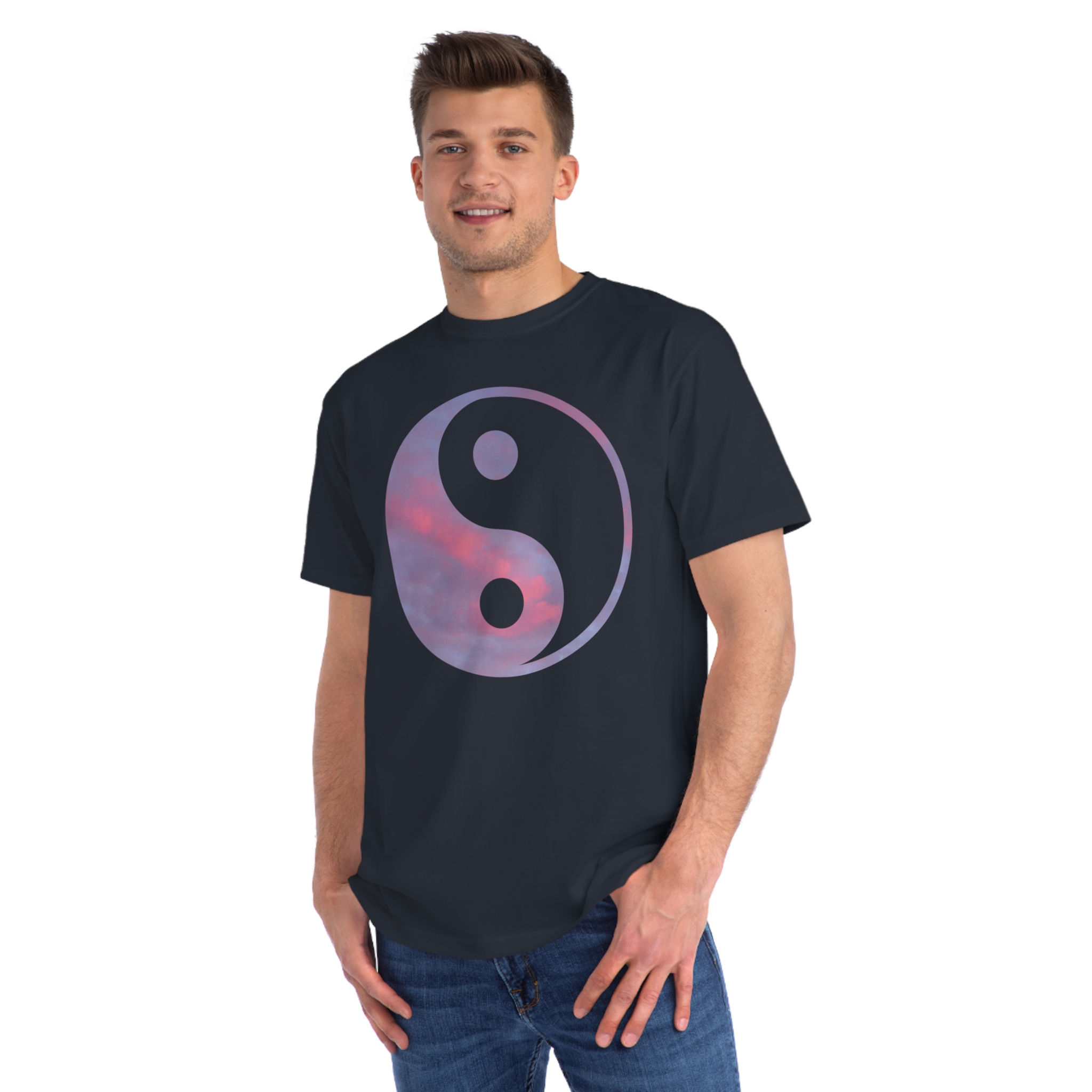 organic cotton adult t-shirt with unique Yin Yang design by Nat-Ts