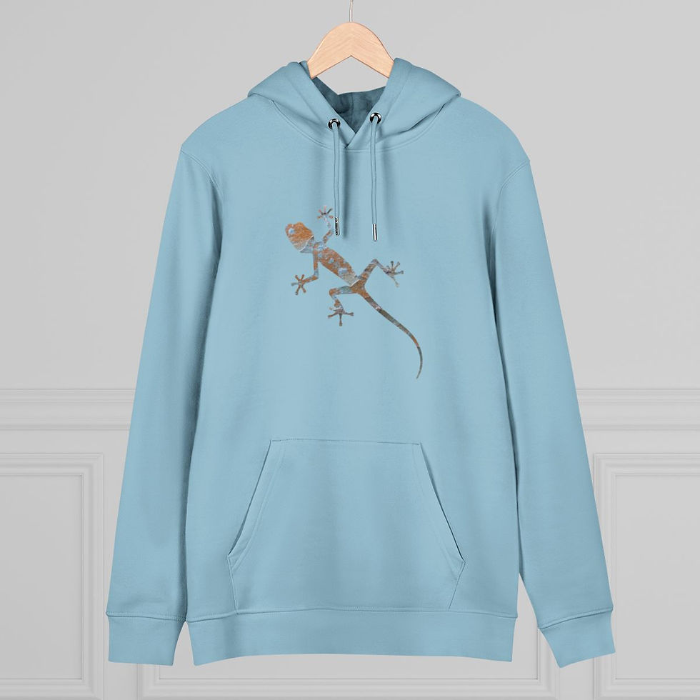 Thumbnail: eco friendly adult unisex hoodie with gecko design by Nat-Ts