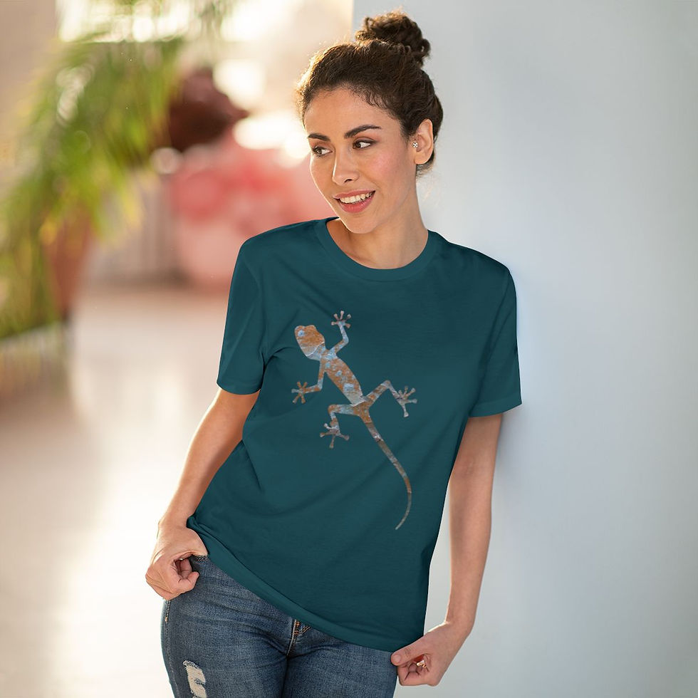 Thumbnail: organic adult unisex t shirt with gecko design by Nat-Ts