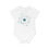Thumbnail: organic cotton, super cute baby body suit with Atom particle science graphic designed by Nat-Ts