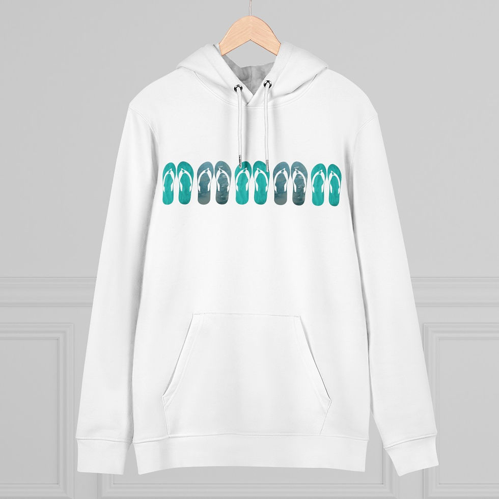 eco friendly adult unisex hoodie with jandals summer flip flops graphic by Nat-Ts