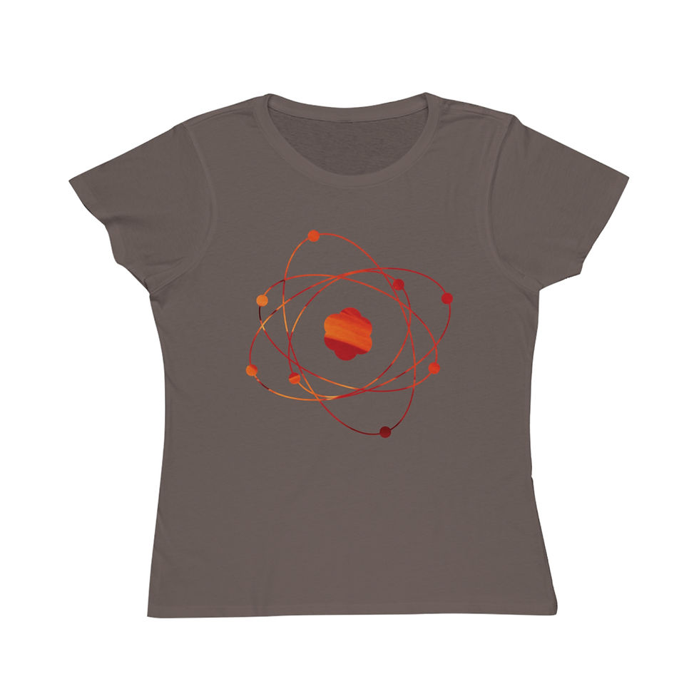 Thumbnail: organic cotton women's t shirt with Atom particle science graphic by Nat-Ts
