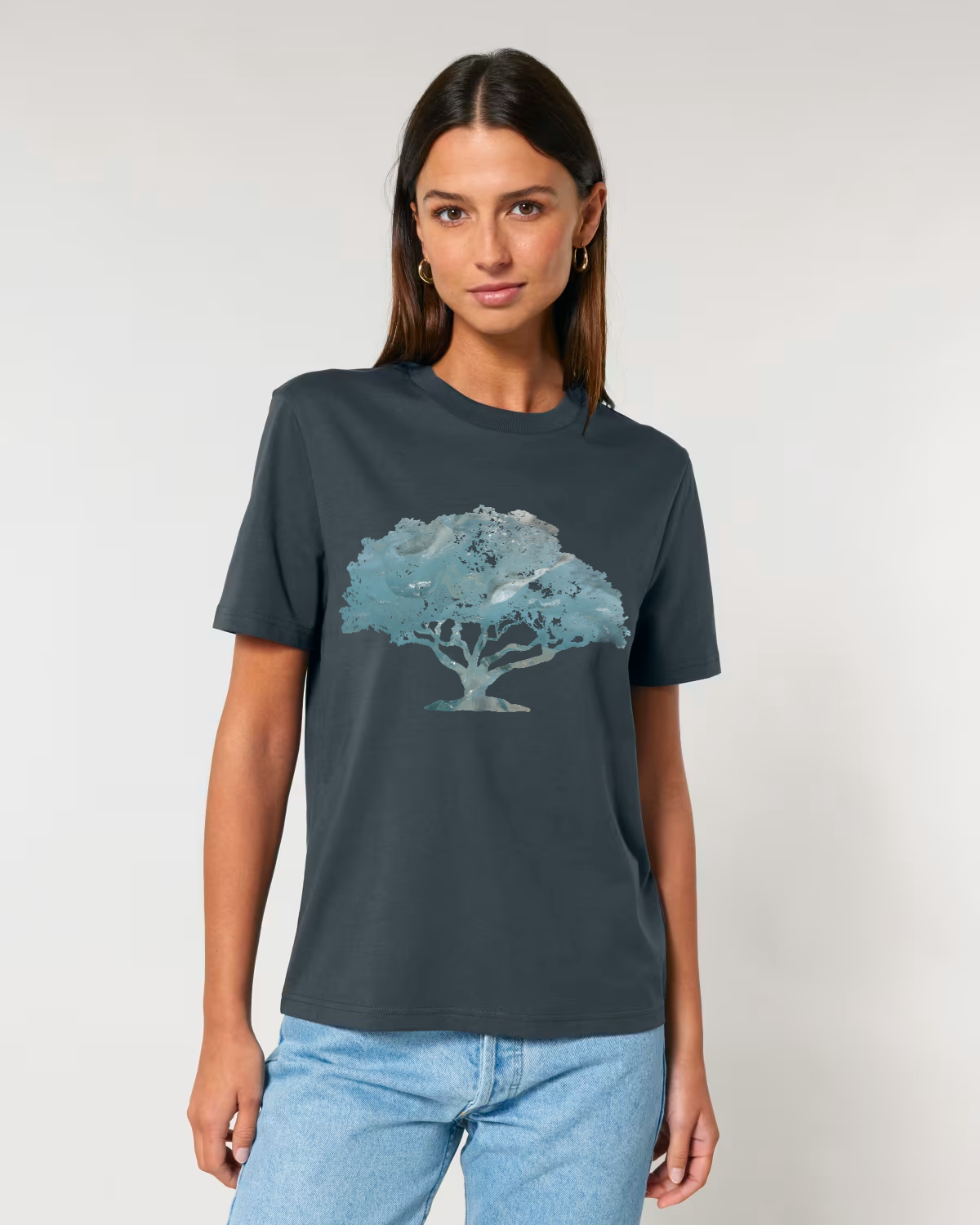 organic adult unisex t shirt with unique tree graphic by Nat-Ts