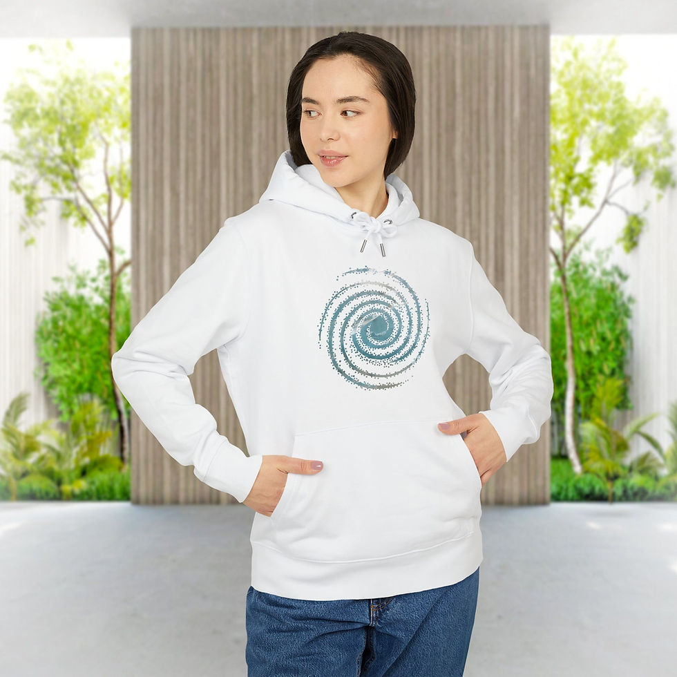 organic cotton adult hoodie with swirling galaxy graphic by Nat-Ts