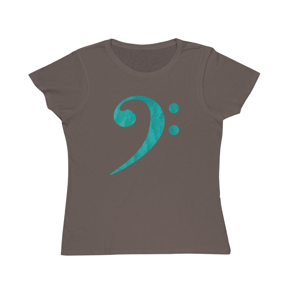 Thumbnail: organic cotton women's t shirt with Bass Clef music graphic by Nat-Ts