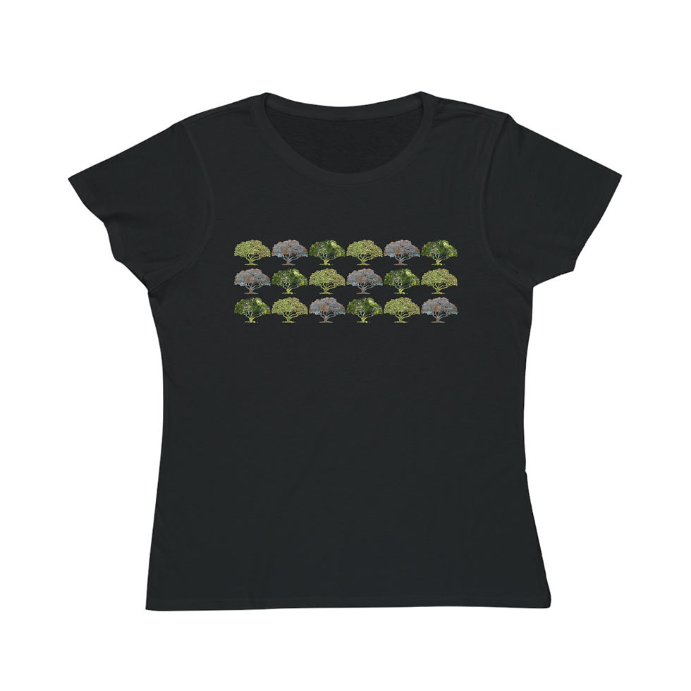 organic cotton women's t shirt with unique forest graphic by Nat-Ts