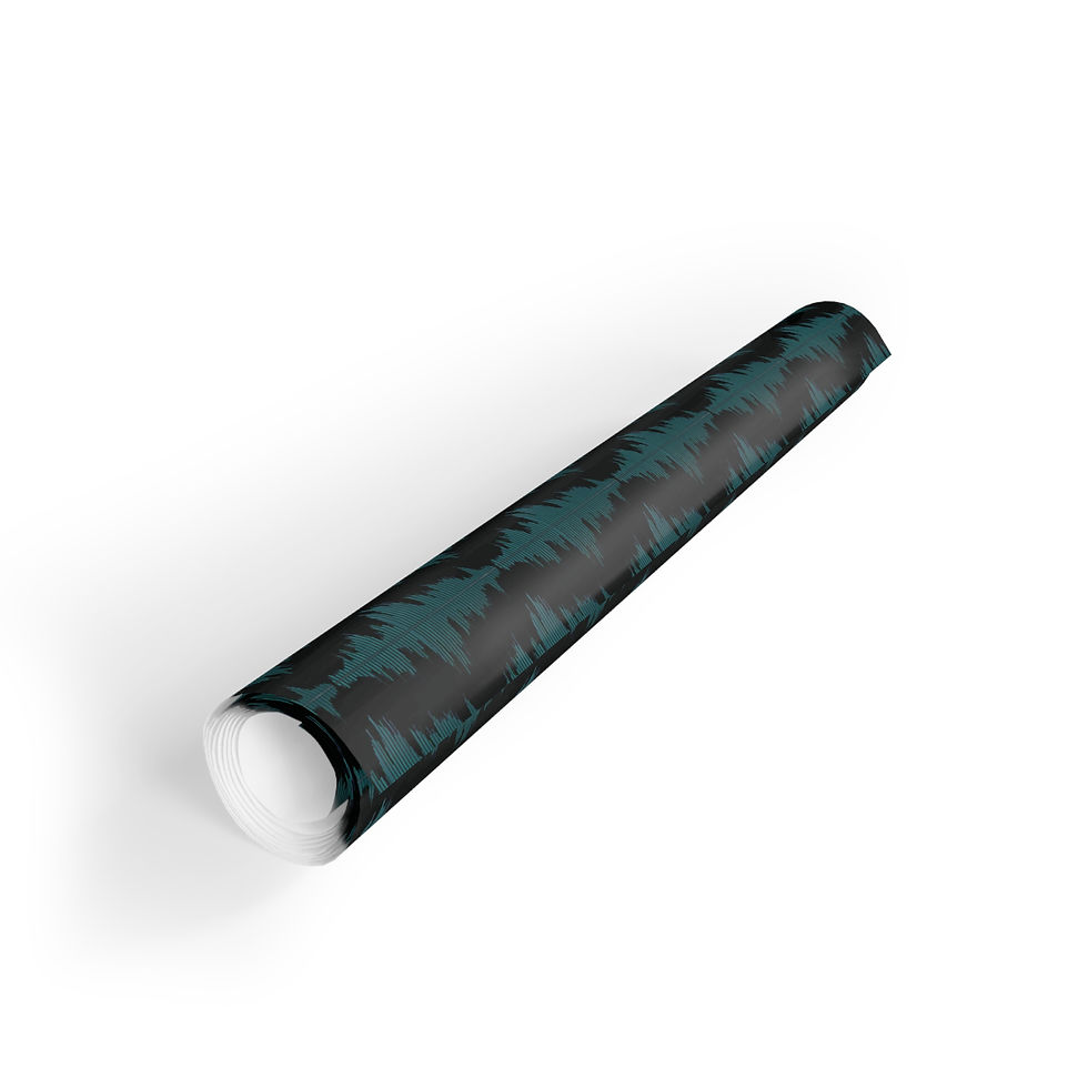 Thumbnail: sustainably-sourced premium gift wrapping paper with biophilic soundwave music graphics coloured by photos of nature